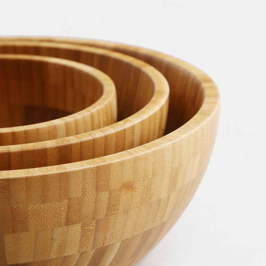 Bamboo Salad Bowl / Mixing Bowl, Solid Wood