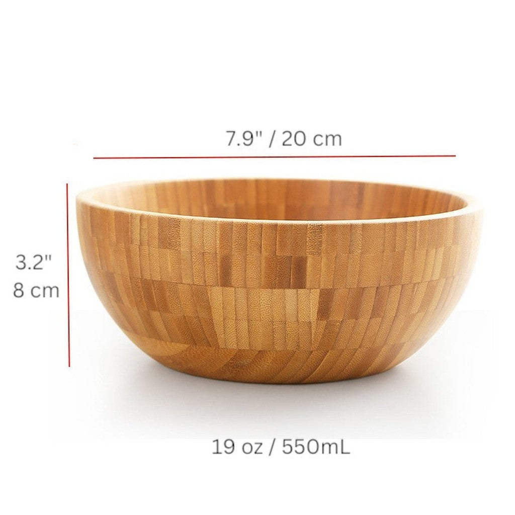 Bamboo Salad Bowl / Mixing Bowl, Solid Wood