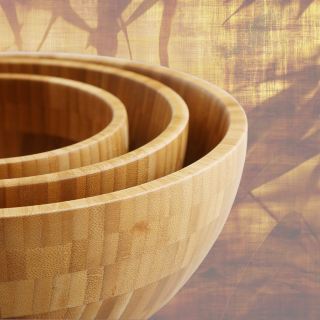 Bamboo Salad Bowl / Mixing Bowl, Solid Wood