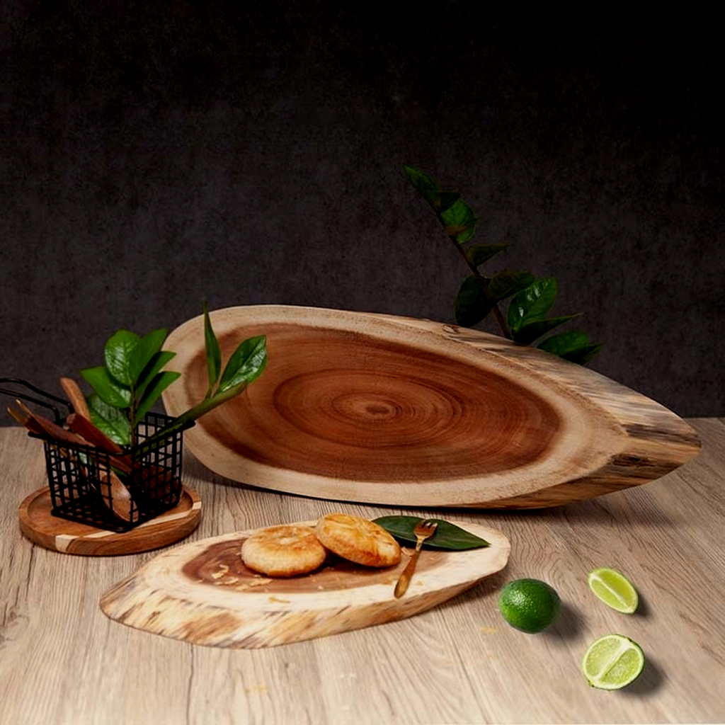 Cutting Board from Sliced Acacia Log