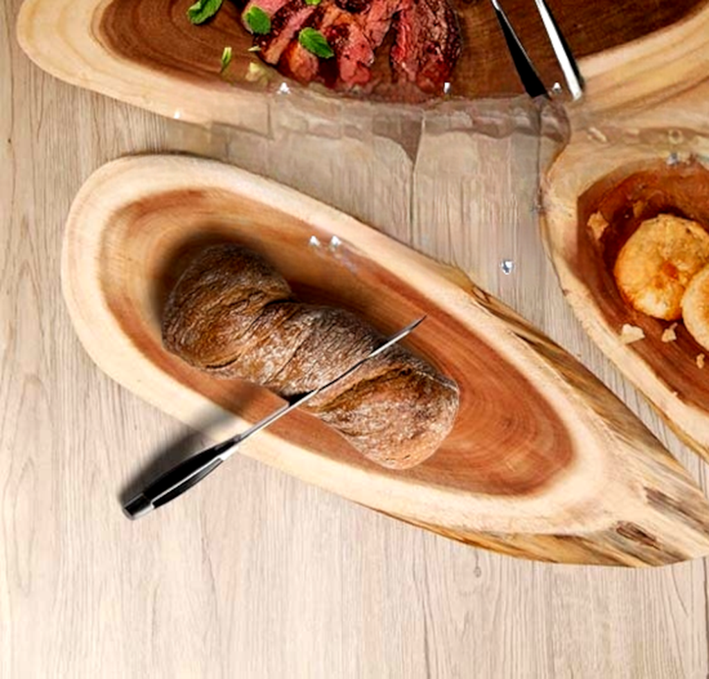 Cutting Board from Sliced Acacia Log