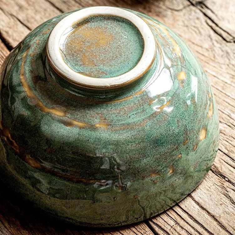 Green Glaze Kiln Ceramic Bowl