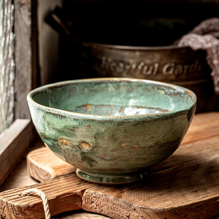 Green Glaze Kiln Ceramic Bowl