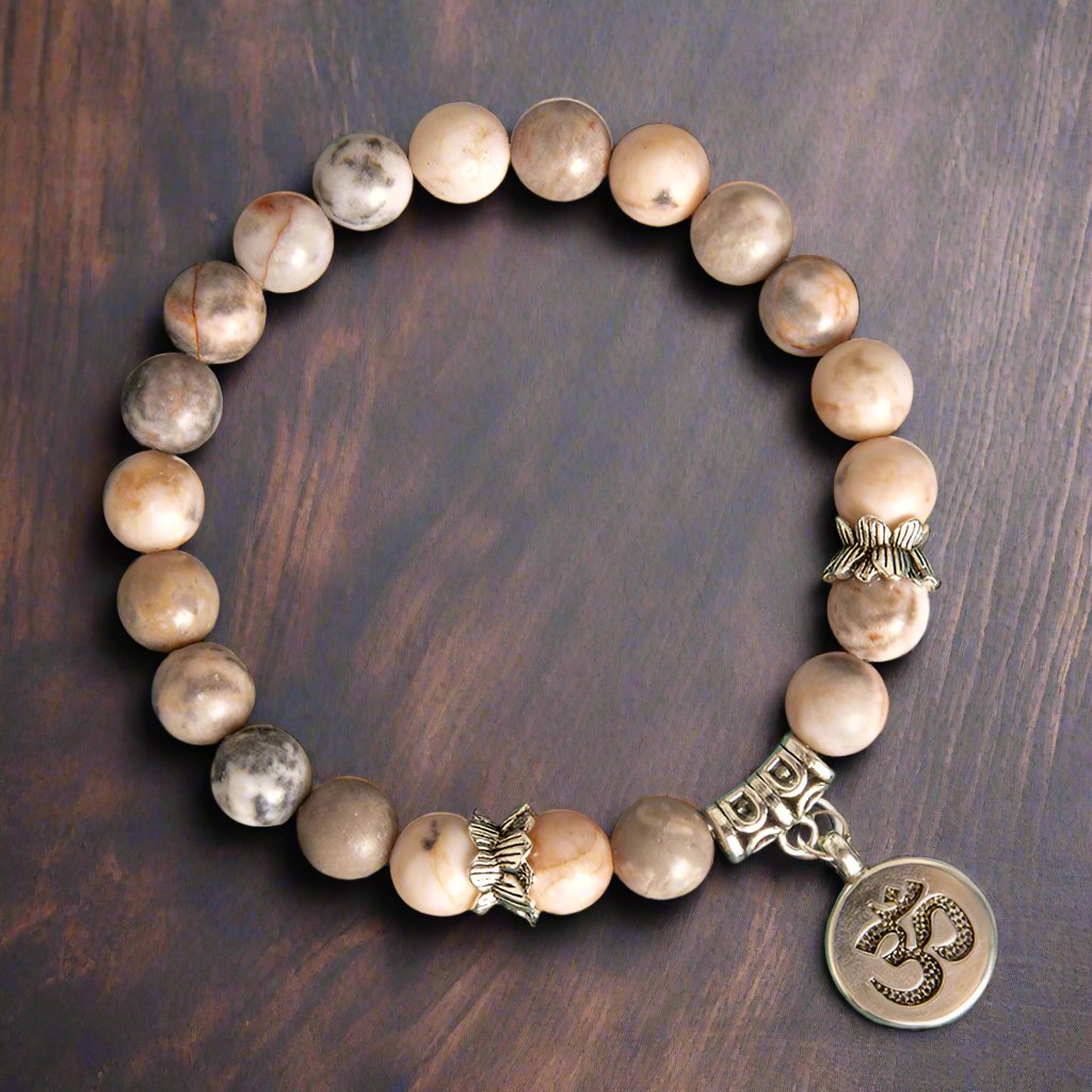 Indian Agate Beaded Bracelet for Men