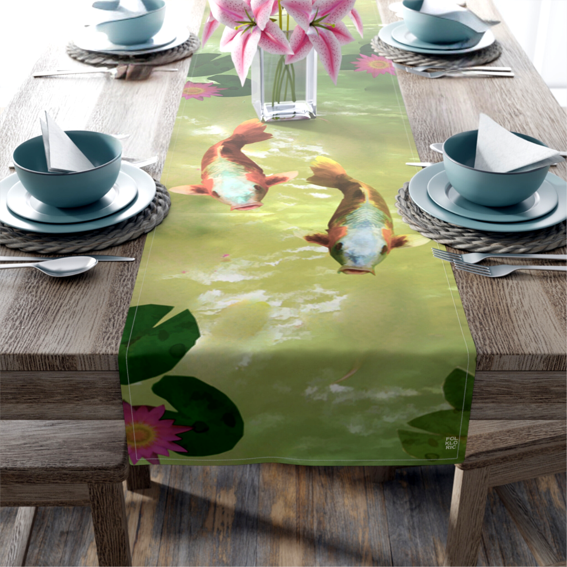 Japanese Koi Table Runner