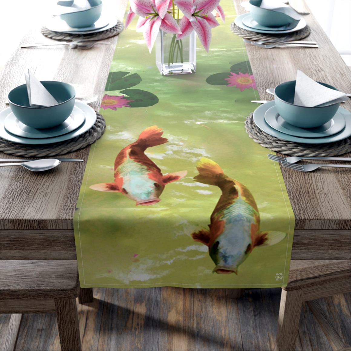 Japanese Koi Table Runner