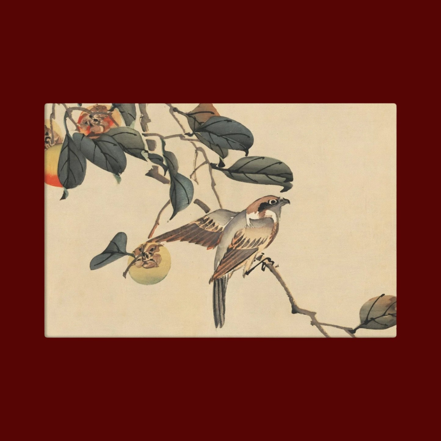 Japanese Sparrow Print on Fine Canvas