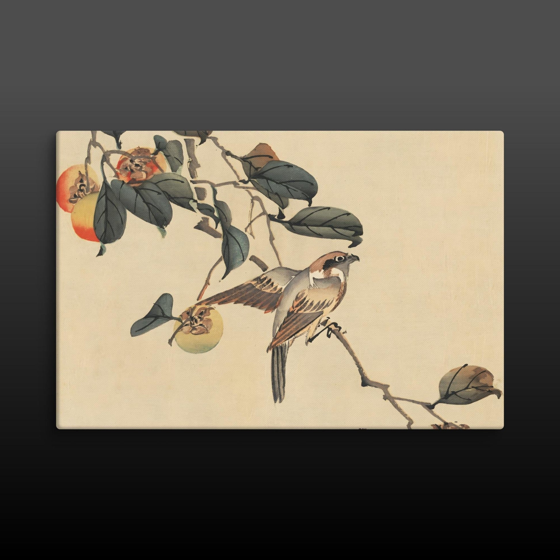 Japanese Sparrow Print on Fine Canvas