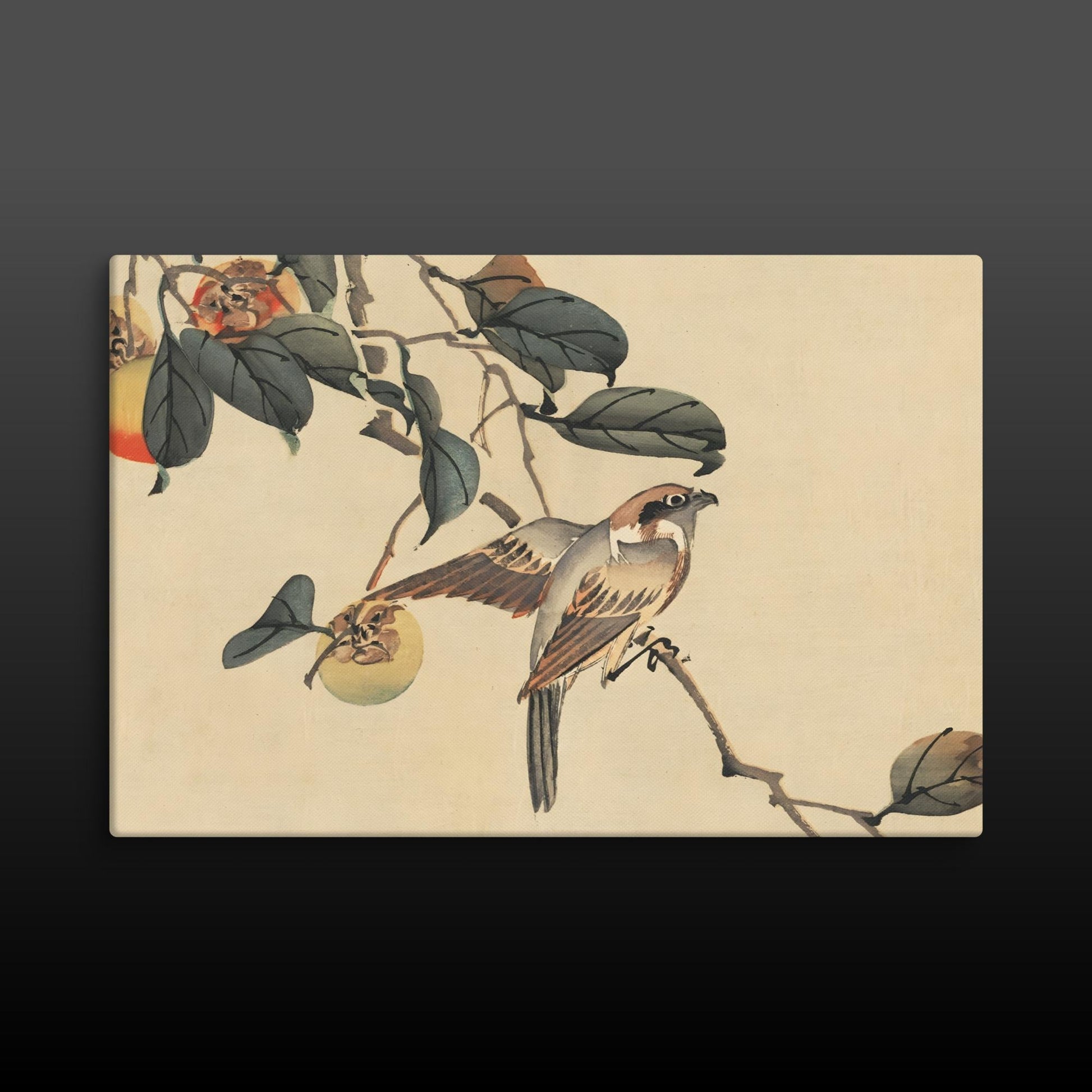 Japanese Sparrow Print on Fine Canvas