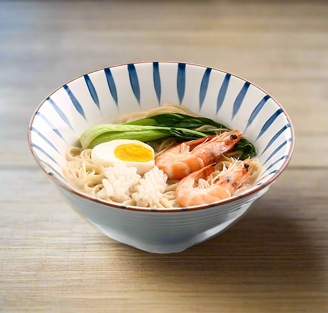 Japanese-Style Large Ramen Bowl, Ceramic Trumpet Bowl