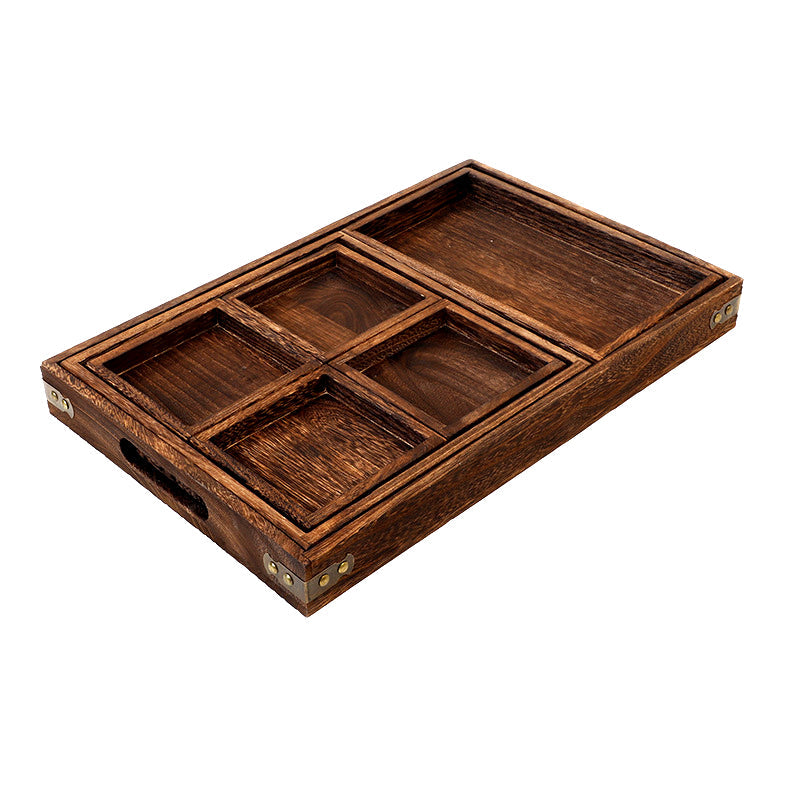 Japanese-Style Solid Wood Tea Tray