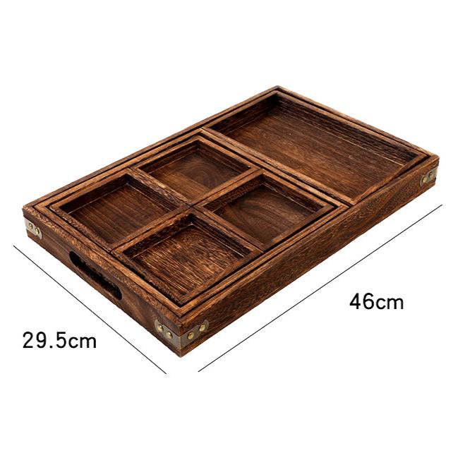 Japanese-Style Solid Wood Tea Tray