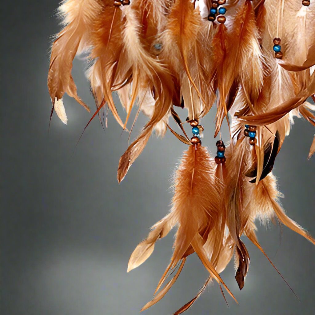 Native American Dreamcatcher - Natural Stones and Feathers - First Nations Folklore