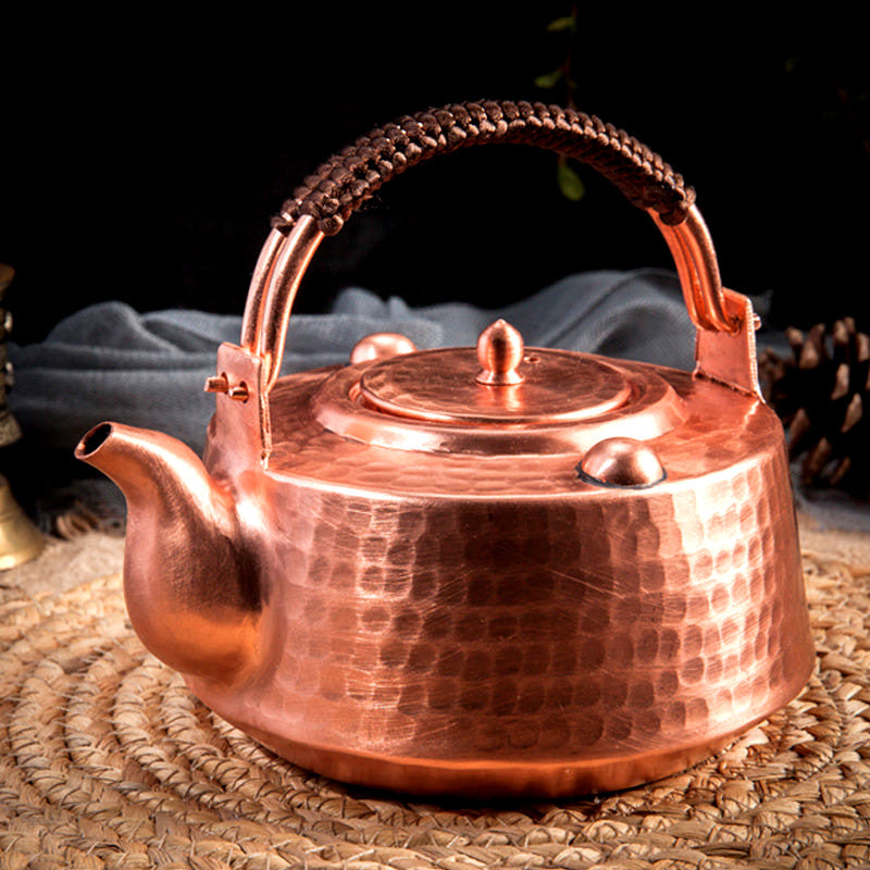 Thickened Copper Kettle with Braided Handle for 3 Cups Handmade