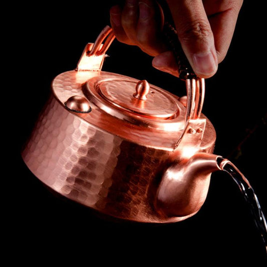 Thickened Copper Kettle with Braided Handle for 3 Cups Handmade