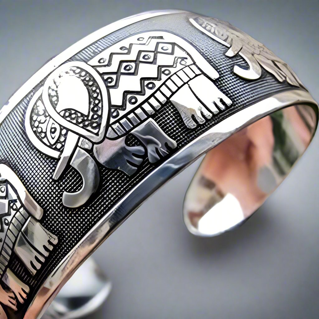 Tibetan Silver-Plated Elephant Bracelet