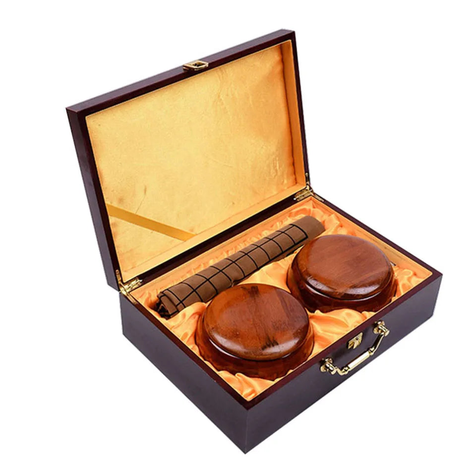 Weiqi - Igo - Go Set with Wooden Jars, Yunzi Stones and Wooden Carrying Case